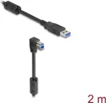 DeLOCK USB kabelis, A tipo ki&scaron;tukas &ndash; B tipo ki&scaron;tukas, 90&deg; žemyn, 2 m