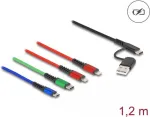 DeLOCK USB įkrovimo kabelis 4 in 1 USB Type-A USB-C į 2 x Lightning Micro USB USB-C 1,20 m