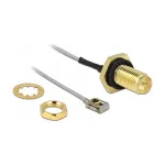DeLOCK 89926 antenos kabelis, RP-SMA lizdas montuojamas į korpusą &ndash; MHF I LK ki&scaron;tukas, 1,13, 0,1 m, atsparus purslams, pilkas/juodas