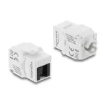 Delock 90799 Keystone modulis RJ45 į LSA Cat.6 UTP, be įrankių, su apsauginiu dangteliu, baltas/juodas