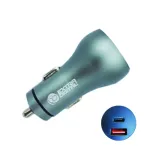 Automobilinis USB 3.0 + Type-C įkroviklis 12-24V, 36W, QC3.0 + PD