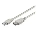 Wentronic Goobay USB 2.0 Hi-Speed prailginimo kabelis, pilkas, 0,3 m - USB 2.0 ki&scaron;tukas (A tipas) > USB 2.0 lizdas (A tipas) (68621)