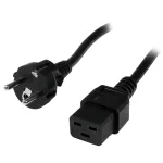 StarTech.com 2m maitinimo laidas, 16AWG, EU Schuko į C19, 16A 250V, juodas