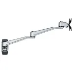 StarTech.com ARMWALLDSLP sieninis monitoriaus laikiklis, 52 cm pasukama svirtis, iki 30 col., sidabrinis