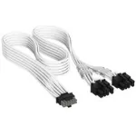 Corsair Premium Sleeved 12V-2x6 į 2x 6+2 kontaktų PCIe laidas, Universalus - Baltas