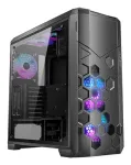 PC korpusas AZZA STORM ARGB Full Tower &mdash; Juodas, ATX/Micro-ATX/EATX, 2x 3.5 colio + 6x 2.5 colio vietos, ARGB ventiliatoriai sumontuoti