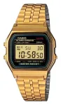 Casio A159WGEA-1DF Vintage Unisex-Digitaluhr mit Edelstahlband, gold/schwarz (A159WGEA-1DF)