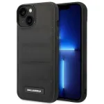 Karl Lagerfeld KF001090 Puffy Elongated Logo Hard Case, skirta iPhone 14 Plus / 15 Plus 6,7 inch, juoda