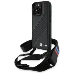 BMW M Edition Carbon Stripe & Strap Hard Case, skirta Apple iPhone 16 Pro Max 6,9 colio, juoda