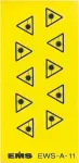 EFB Elektronik Įspėjamasis lipdukas apie lazerio spinduliuotę, lipnus, 50x50 mm, geltona/juoda, 10 vnt.