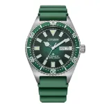Citizen NY0121-09X automatinis nardymo laikrodis vyrams, 41 mm, žalias ciferblatas, guminis dirželis
