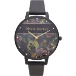 Olivia Burton moteri&scaron;kas laikrodis OB16VS05, 38 mm nerūdijančio plieno korpusas, baltas ciferblatas, pilka odinė apyrankė