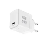 Crong Ultra Compact GaN USB-C 45W PD 3.0 PPS sieninis įkroviklis (baltas)
