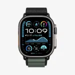 Spigen Rugged Armor Pro WBF1 diržas su dėklu, skirtas Apple Watch 44/45/46/49mm, juodas/žalias
