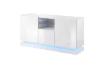 QIU 2D1K komoda 150x41.5x75 cm blizgus baltas/blizgus baltas