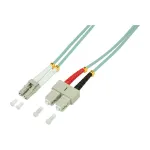 LogiLink OM3 LC/SC Duplex 10 m daugiamodis &scaron;viesolaidinis kabelis, aqua, LSZH