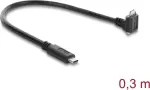 Delock USB 5 Gbps laidas USB Type-C vyri&scaron;kas tiesus į USB Micro-B vyri&scaron;ką 90&deg; kampu į vir&scaron;ų su 18 mm varžtų atstumu, 0,3 m, juodas