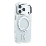 Karl Lagerfeld iPhone 18 Pro Max / 17 Pro Max MagSafe IML žiedo stovas 360 Kameo metalo permatomas dėklas