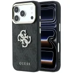 Guess 4G & Big Strass Logo dėklas, skirtas iPhone 17 Pro Max / 18 Pro Max - juodas