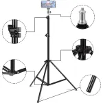 MOZOS ST-SELFIE Selfie lazda su trikojis ir Bluetooth nuotolinio valdymo pulteliu i&scaron;maniesiems telefonams, 68 cm, juoda