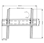 MACLEAN BRACKETS MC-862 Originalus itin tvirtas reguliuojamas lengvai montuojamas TV laikiklis 26-55 40kg universalus juodas max Vesa 400x400