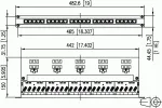 METZ CONNECT BTR UAE 25x8(8) Cat.6 ekranuotas pach panelis, 25 prievadų, 1U, &scaron;viesiai pilkas 130887-E