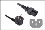 GoodConnections kampuotas Schuko į IEC C15 maitinimo kabelis, 1,8 m, juodas, 10A/250V, H05VV-F, kar&scaron;tam režimui 1501-18