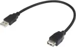Renkforce USB 2.0 lankstus prailginimo kabelis, 0,16 m, juodas, 1333151