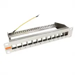 IT-BUDGET 10 inch tu&scaron;čias patch panelis Keystone moduliams - 12 prievadų - ekranuotas - 1U - be modulių - pilkas (90ITB10MT12PG)