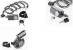 FISCHER FAHRRAD spiralinė troso spyna Anthracite su signalizacija ir raktu 85908:FISCHER