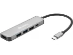 Sandberg USB-C Dock HDMI + 3xUSB + PD 100W, aliuminis, 4K Ultra HD