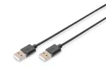 Assmann USB jungiamasis kabelis, tipas A M/M, 3,0 m, USB 2.0 suderinamas, UL, juodas (AK-300100-030-S)