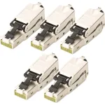 DIGITUS CAT 6A lauko jungiamasis ki&scaron;tukas STP 5 vnt. RJ-45 vyri&scaron;kas sidabrinis