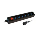 Techly IUPS-PCP-6V 6 lizdų ilgintuvas juodas su VDE ki&scaron;tuku