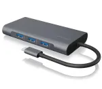 ICY BOX IB-DK4040-CPD belaidė USB 3.2 Gen 1 (3.1 Gen 1) Type-C dokų stotelė, antracito, juoda