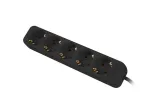Prailginimo laidas Lanberg PS0-05F-0300-BK 3m 5 ki&scaron;tukinių lizdų patalpoms juodas