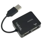 USB 2.0 4 prievadų &scaron;akotuvas LOGILINK UA0139, juodas