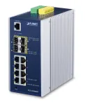 PLANET IGS-12040MT - Valdomas pramoninis jungiklis - 8 x 10/100/1000 + 4 x Gigabit SFP - Tvirtinamas ant DIN bėgio arba sienos - AC 24 V / DC 12-72 V (IGS-12040MT)