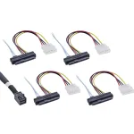 InLine Mini SAS HD kabelis SFF-8643 į 4x SFF-8482 + maitinimas 1m