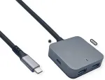 VALUE USB centras 12.99.1126 &mdash; USB 3.2 Gen 2 (Type-C pagrindinis) 4 prievadai (2&times;A + 2&times;C) 10000 Mbit/s, juodas