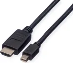 ROLINE Mini DisplayPort Kabel, Mini DP-HDTV, ST/ST, schwarz, 1,5 m