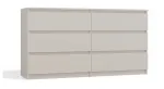 Komoda MALWA M6/140 &ndash; 6 stalčių, 1380&times;400&times;750 mm, kashmyro laminatas