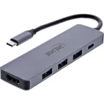 InLine 33271A USB 3.2 Gen 1 tipo C sąsajos stotelė, 5000 Mbit/s, pilka
