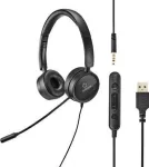 Renkforce RF-HS-360 PC ausinės USB Stereo ant ausies juodos (RF-4737358)
