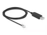 DeLOCK 66734 adapterinis kabelis USB-A &ndash; nuoseklusis RS-232 RJ9/RJ10, apsauga nuo ESD, Celestron NexStar, 2 m, juodas
