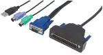 Intellinet VGA 1 prievado kabelis KVM konsolei, PS2, USB ir VGA jungtys