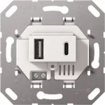Gira USB maitinimo &scaron;altinis 2f TypA/C įdėklas baltas 234900