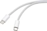 Renkforce USB-C&reg; laidas, USB-C&reg; ki&scaron;tukas &ndash; USB-C&reg; ki&scaron;tukas, 3.00 m, baltas, vytos poros RF-6056884