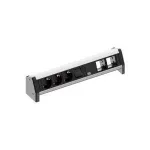 BACHMANN Desk 1, 3 AC lizdai, 230 V, 16 A, juoda, aliuminis, 450 mm