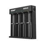 Įkroviklis baterijoms XTAR MX4 4 lizdų universalus Li-ion NiMH USB-C, juodas, palaiko 4 baterijas